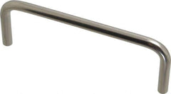 Amatom Electronic Hardware - 4-1/4" Long x 1-1/2" High, Round Handle - Clear Passivated, Stainless Steel, 4" Center to Center - Exact Tool & Supply