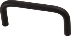 Amatom Electronic Hardware - 3-5/16" Long x 1-1/2" High, Round Handle - Black Anodized, Aluminum, 3" Center to Center - Exact Tool & Supply