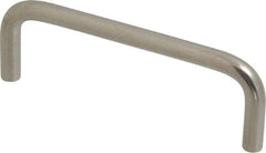 Amatom Electronic Hardware - 4-5/16" Long x 1-1/2" High, Round Handle - Clear Passivated, Stainless Steel, 4" Center to Center - Exact Tool & Supply