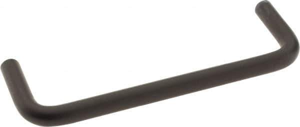 Amatom Electronic Hardware - 4-9/16" Long x 1-1/2" High, Round Handle - Black Anodized, Aluminum, 4-1/4" Center to Center - Exact Tool & Supply
