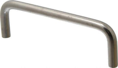 Amatom Electronic Hardware - 4-9/16" Long x 1-1/2" High, Round Handle - Clear Passivated, Stainless Steel, 4-1/4" Center to Center - Exact Tool & Supply