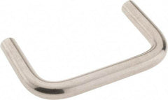 Amatom Electronic Hardware - 3-3/8" Long x 2" High, Round Handle - Clear Passivated, Stainless Steel, 3" Center to Center - Exact Tool & Supply