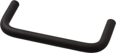Amatom Electronic Hardware - 4-3/8" Long x 1-7/8" High, Round Handle - Black Anodized, Aluminum, 4" Center to Center - Exact Tool & Supply