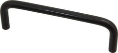 Amatom Electronic Hardware - 4-3/8" Long x 1-7/8" High, Round Handle - Black Oxide Finish, Stainless Steel, 4" Center to Center - Exact Tool & Supply