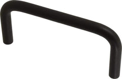 Amatom Electronic Hardware - 4-3/8" Long x 2" High, Round Handle - Black Anodized, Aluminum, 4" Center to Center - Exact Tool & Supply