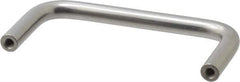 Amatom Electronic Hardware - 4-3/8" Long x 2" High, Round Handle - Clear Passivated, Stainless Steel, 4" Center to Center - Exact Tool & Supply