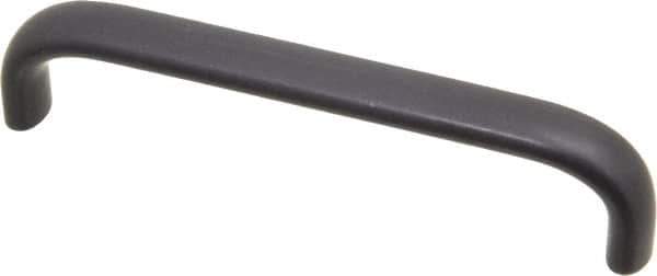 Amatom Electronic Hardware - 4-9/32" Long x 0.44" Wide x 1" High, Oval Handle - Black Anodized, Aluminum, 4" Center to Center - Exact Tool & Supply