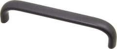 Amatom Electronic Hardware - 4-9/32" Long x 0.44" Wide x 1" High, Oval Handle - Black Anodized, Aluminum, 4" Center to Center - Exact Tool & Supply