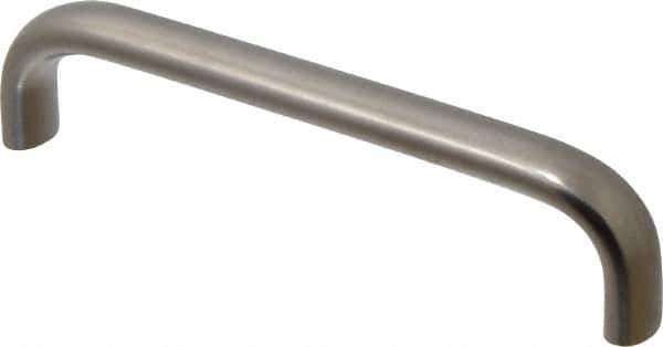 Amatom Electronic Hardware - 4-9/32" Long x 0.44" Wide x 1" High, Oval Handle - Clear Passivated, Stainless Steel, 4" Center to Center - Exact Tool & Supply