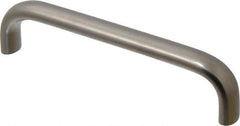 Amatom Electronic Hardware - 4-9/32" Long x 0.44" Wide x 1" High, Oval Handle - Clear Passivated, Stainless Steel, 4" Center to Center - Exact Tool & Supply