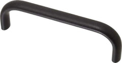 Amatom Electronic Hardware - 4-9/32" Long x 0.44" Wide x 1-9/32" High, Oval Handle - Black Anodized, Aluminum, 4" Center to Center - Exact Tool & Supply