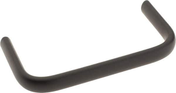Amatom Electronic Hardware - 4-9/32" Long x 0.44" Wide x 2" High, Oval Handle - Black Oxide Finish, Stainless Steel, 4" Center to Center - Exact Tool & Supply