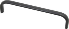 Amatom Electronic Hardware - 6-9/32" Long x 0.44" Wide x 1-1/2" High, Oval Handle - Black Anodized, Aluminum, 6" Center to Center - Exact Tool & Supply