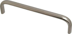 Amatom Electronic Hardware - 6-9/32" Long x 0.44" Wide x 1-1/2" High, Oval Handle - Clear Passivated, Stainless Steel, 6" Center to Center - Exact Tool & Supply