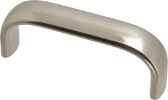 Amatom Electronic Hardware - 3-9/32" Long x 0.63" Wide x 1-9/32" High, Oval Handle - Clear Passivated, Stainless Steel, 3" Center to Center - Exact Tool & Supply