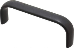 Amatom Electronic Hardware - 4-9/32" Long x 0.63" Wide x 1-1/2" High, Oval Handle - Black Anodized, Aluminum, 4" Center to Center - Exact Tool & Supply