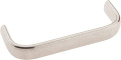Amatom Electronic Hardware - 4-9/32" Long x 0.63" Wide x 1-1/2" High, Oval Handle - Clear Passivated, Stainless Steel, 4" Center to Center - Exact Tool & Supply
