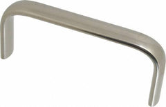 Amatom Electronic Hardware - 4-25/32" Long x 0.63" Wide x 2" High, Oval Handle - Clear Passivated, Stainless Steel, 4-1/2" Center to Center - Exact Tool & Supply