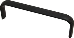 Amatom Electronic Hardware - 6-9/32" Long x 0.63" Wide x 2" High, Oval Handle - Black Anodized, Aluminum, 6" Center to Center - Exact Tool & Supply