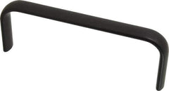 Amatom Electronic Hardware - 6-9/32" Long x 0.63" Wide x 2-1/4" High, Oval Handle - Black Anodized, Aluminum, 6" Center to Center - Exact Tool & Supply