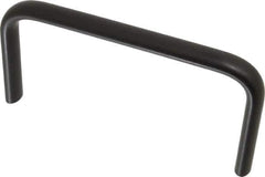 Amatom Electronic Hardware - 6-3/8" Long x 0.63" Wide x 3" High, Oval Handle - Black Anodized, Aluminum, 6" Center to Center - Exact Tool & Supply