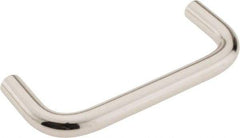 Amatom Electronic Hardware - 3-5/16" Long x 1-5/16" High, Round Handle - Nickel Plated, Brass, 3" Center to Center - Exact Tool & Supply