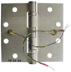Stanley - 4-1/2" Long x 4-1/2" Wide Steel Full Mortise, Concealed Electric Commercial Hinge - Exact Tool & Supply