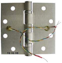 Stanley - 4-1/2" Long x 4-1/2" Wide Steel Full Mortise, Concealed Electric Commercial Hinge - Exact Tool & Supply