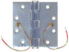 Stanley - 4-1/2" Long x 4-1/2" Wide Steel Full Mortise, Concealed Electric Commercial Hinge - Exact Tool & Supply