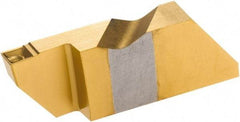 Tool-Flo - 3125FLGD Grade GP50, 3.18mm Cutting Width Carbide Grooving Insert - 1/4" Max Depth of Cut, Left Hand, 0.005 to 0.01" Corner Radius, TiN Finish - Exact Tool & Supply