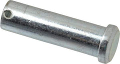 Made in USA - 3/4" Pin Diam, 2-1/2" OAL, Standard Clevis Pin - 5/32" Hole, 2-11/32" Usable Length, Zinc-Plated Steel - Exact Tool & Supply