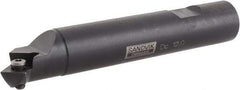 Sandvik Coromant - 45° Lead Angle, 27.13mm Max Cut Diam, 11.7mm Min Cut Diam, 7.86mm Max Depth of Cut, Indexable Chamfer and Angle End Mill - 1 Insert, 115mm Overall Length, Weldon Flat, 45° Included Angle - Exact Tool & Supply