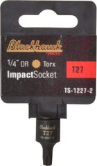 Blackhawk by Proto - 1/4" Drive, T27 Impact Torx Bit Socket - 1-3/16" OAL - Exact Tool & Supply