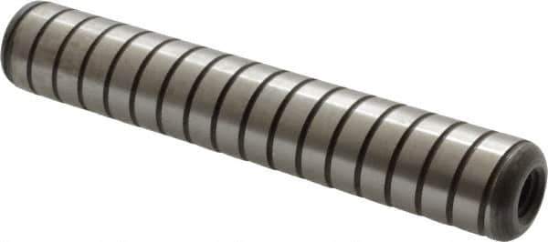 Holo-Krome - 1/2" Diam x 3" Pin Length 4000 Alloy Steel Pull Out Dowel Pin - Black Luster Finish, C 47-58 & C 60 (Surface) Hardness, 1 Beveled & 1 Threaded End - Exact Tool & Supply