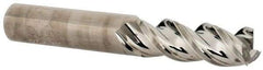Niagara Cutter - 3/8", 1" LOC, 3/8" Shank Diam, 2-1/2" OAL, 3 Flute, Solid Carbide Square End Mill - Single End, Uncoated, Spiral Flute, 45° Helix, Centercutting, Right Hand Cut, Right Hand Flute, Series A345 - Exact Tool & Supply