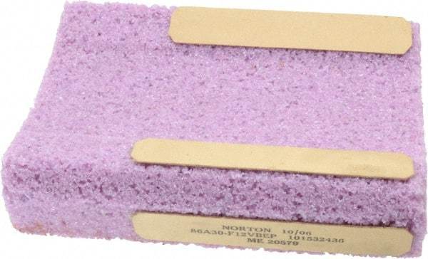 Norton - 5" Wide x 6" High x 1-1/2" Thick Grinding Segment - 30 Grit, Hardness F, Blue Print No. ME20579 - Exact Tool & Supply