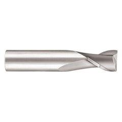 SGS - 7/32", 7/16" LOC, 1/4" Shank Diam, 2" OAL, 2 Flute, Solid Carbide Square End Mill - Single End, AlTiN Finish, Spiral Flute, 30° Helix, Centercutting, Right Hand Cut, Right Hand Flute, Series 17 - Exact Tool & Supply