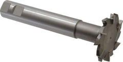 Interstate - 2-1/2" Cut Diam, 5/16" Cut Width, 1" Shank Diam, 6-5/8" OAL, M42 Cobalt T-Slot Cutter - Staggered Teeth, 12 Teeth - Exact Tool & Supply