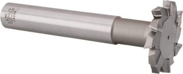Interstate - 2-1/2" Cut Diam, 3/8" Cut Width, 23mm Neck Diam, 1" Shank Diam, 6-5/8" OAL, M42 Cobalt T-Slot Cutter - Staggered Teeth, 12 Teeth - Exact Tool & Supply