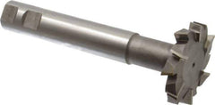 Interstate - 2-1/2" Cut Diam, 1/2" Cut Width, 1" Shank Diam, 6-5/8" OAL, M42 Cobalt T-Slot Cutter - Staggered Teeth, 12 Teeth - Exact Tool & Supply