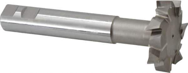 Interstate - 2-1/2" Cut Diam, 5/8" Cut Width, 23mm Neck Diam, 1" Shank Diam, 6-5/8" OAL, M42 Cobalt T-Slot Cutter - Staggered Teeth, 12 Teeth - Exact Tool & Supply