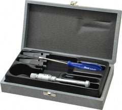 TESA Brown & Sharpe - 0.425 to 0.5", 2" Gage Depth, Mechanical Inside Hole Micrometer - 0.0001" Graduation, Ratchet Stop Thimble - Exact Tool & Supply