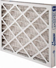 Made in USA - 16" Noml Height x 20" Noml Width x 2" Noml Depth, 35% Capture Efficiency, Wire-Backed Pleated Air Filter - MERV 8, Synthetic, Integrated Paperboard Frame, 500 Max FPM, 825 CFM, For Any Unit - Exact Tool & Supply
