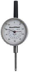 TESA Brown & Sharpe - 1/4" Range, 0-50-0 Dial Reading, 0.001" Graduation Dial Drop Indicator - 1-11/16" Dial, 0.1" Range per Revolution, Revolution Counter - Exact Tool & Supply