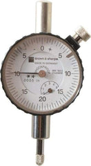 TESA Brown & Sharpe - 1/4" Range, 0-25-0 Dial Reading, 0.0005" Graduation Dial Drop Indicator - 1-11/16" Dial, 0.05" Range per Revolution, Revolution Counter - Exact Tool & Supply