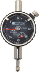 TESA Brown & Sharpe - 1/4" Range, 0-25-0 Dial Reading, 0.0005" Graduation Dial Drop Indicator - 1-11/16" Dial, 0.05" Range per Revolution, Revolution Counter - Exact Tool & Supply