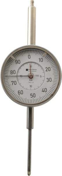 TESA Brown & Sharpe - 2" Range, 0-100 Dial Reading, 0.001" Graduation Dial Drop Indicator - 3" Dial, 0.1" Range per Revolution, Revolution Counter - Exact Tool & Supply