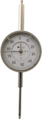 TESA Brown & Sharpe - 2" Range, 0-100 Dial Reading, 0.001" Graduation Dial Drop Indicator - 3" Dial, 0.1" Range per Revolution, Revolution Counter - Exact Tool & Supply