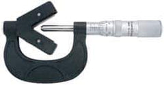 TESA Brown & Sharpe - 3/32 to 1 Inch Measurement, 0.0001 Inch Graduation, 3 Flutes Measured, Mechanical V Anvil Micrometer - Satin Chrome Finish, Carbide - Exact Tool & Supply