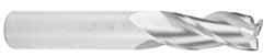 Kennametal - 1", 3" LOC, 1" Shank Diam, 5-1/2" OAL, 3 Flute, Solid Carbide Square End Mill - Single End, Uncoated, Spiral Flute, 37° Helix, Centercutting, Right Hand Cut, Right Hand Flute, Series AADE - Exact Tool & Supply